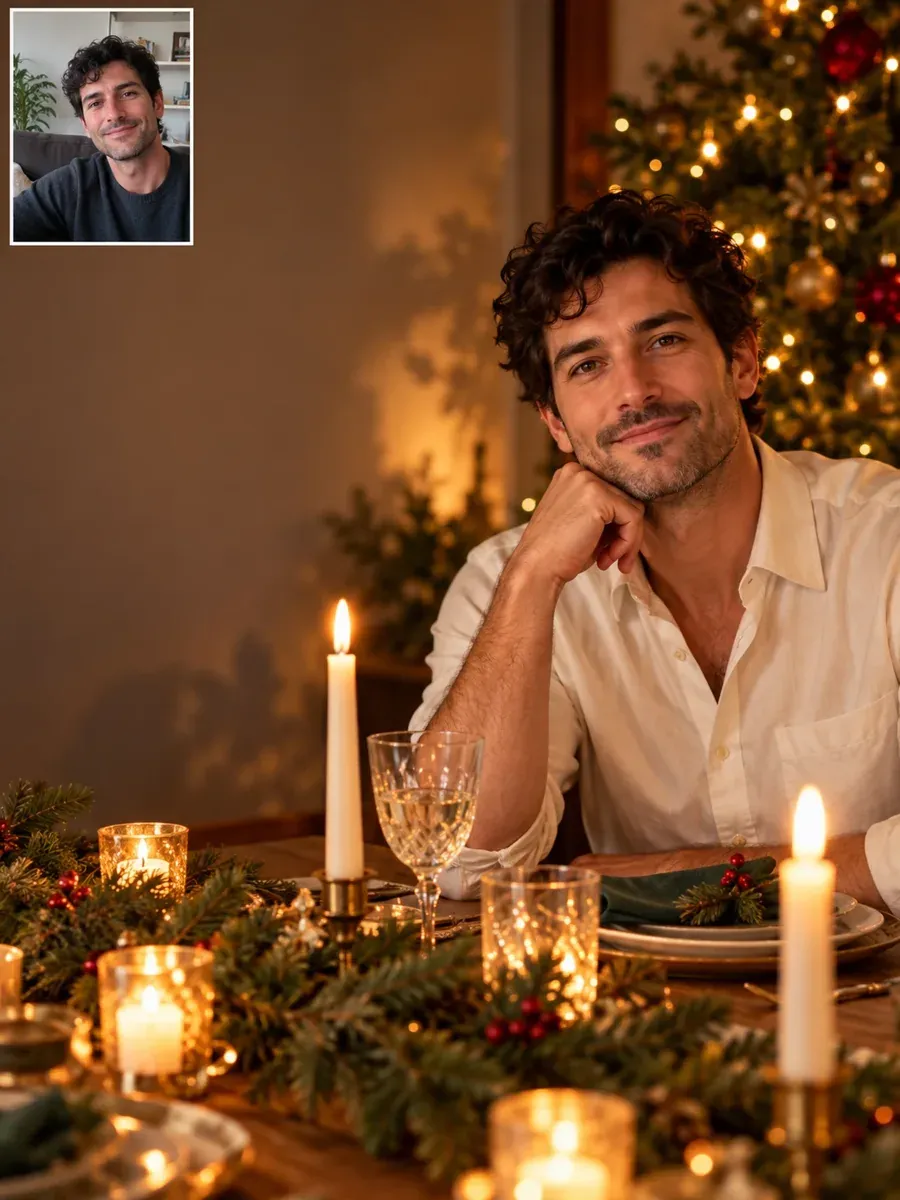 Christmas card prompt result: Candlelit Table Card