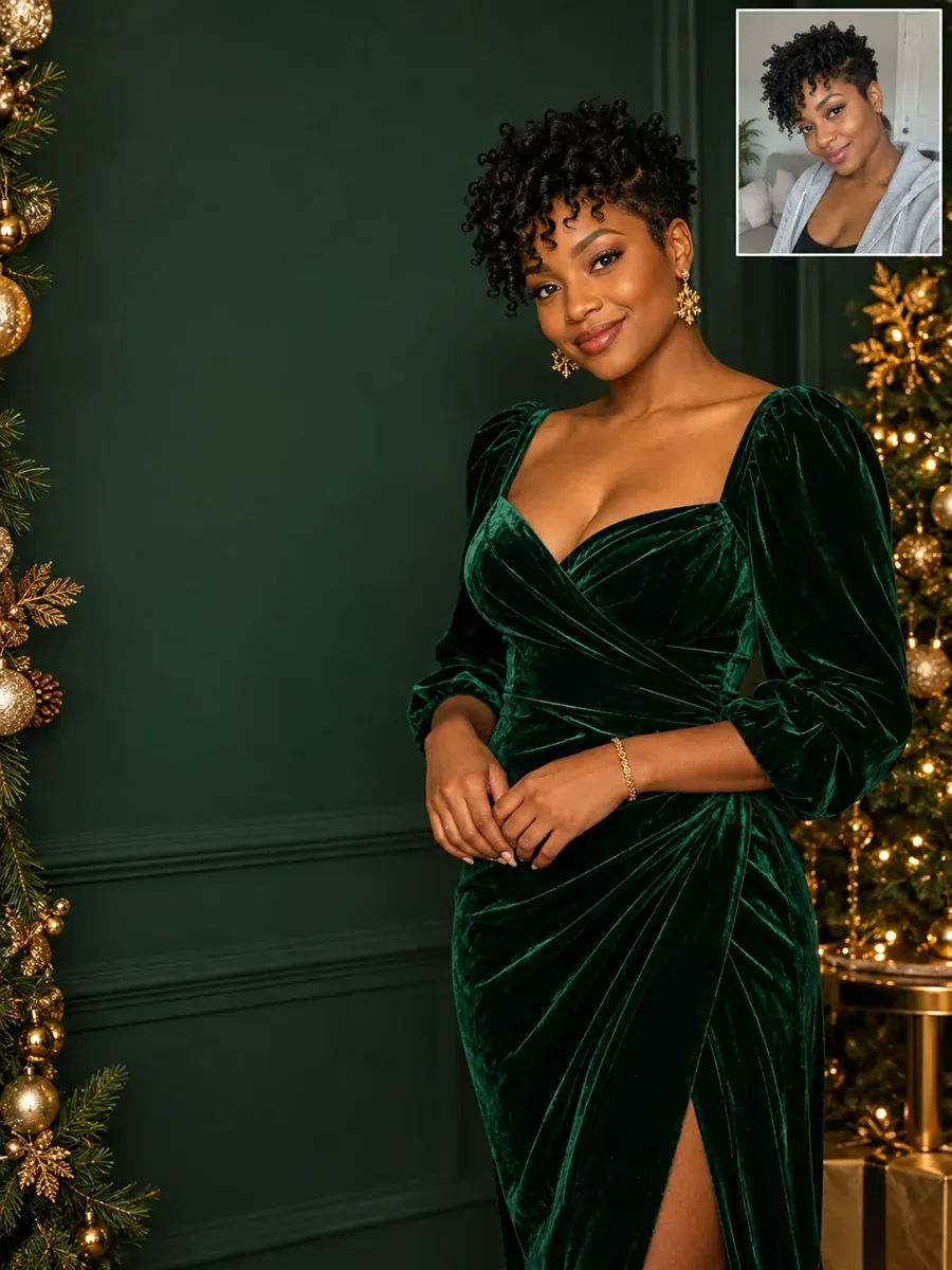 Christmas card prompt result: Deep Green Velvet Card