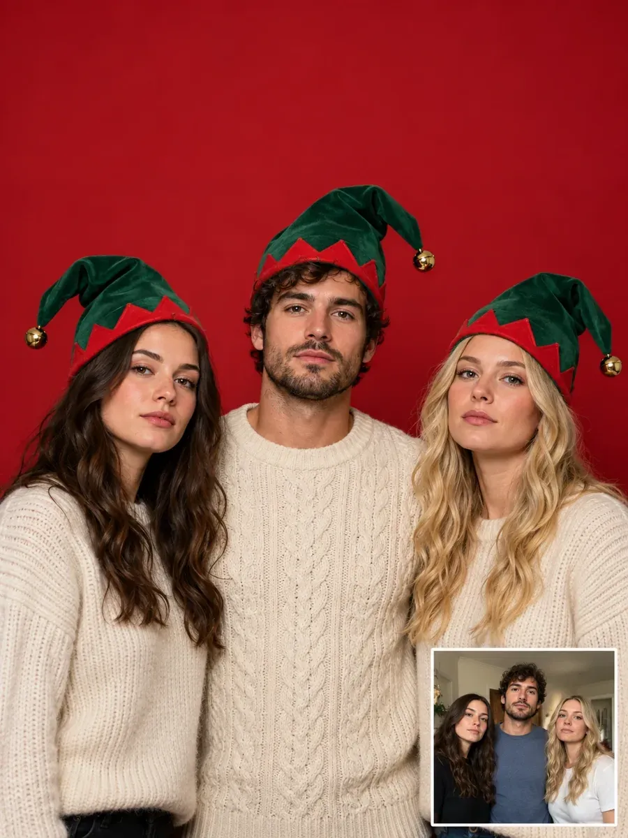 Christmas card prompt result: Elf Hat Group Card