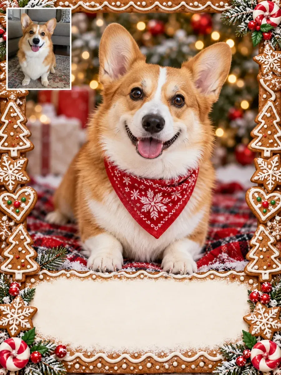 Christmas card prompt result: Gingerbread Frame Card