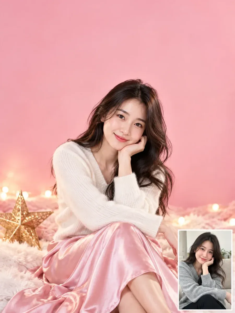 Christmas card prompt result: Pastel Pink Studio Card