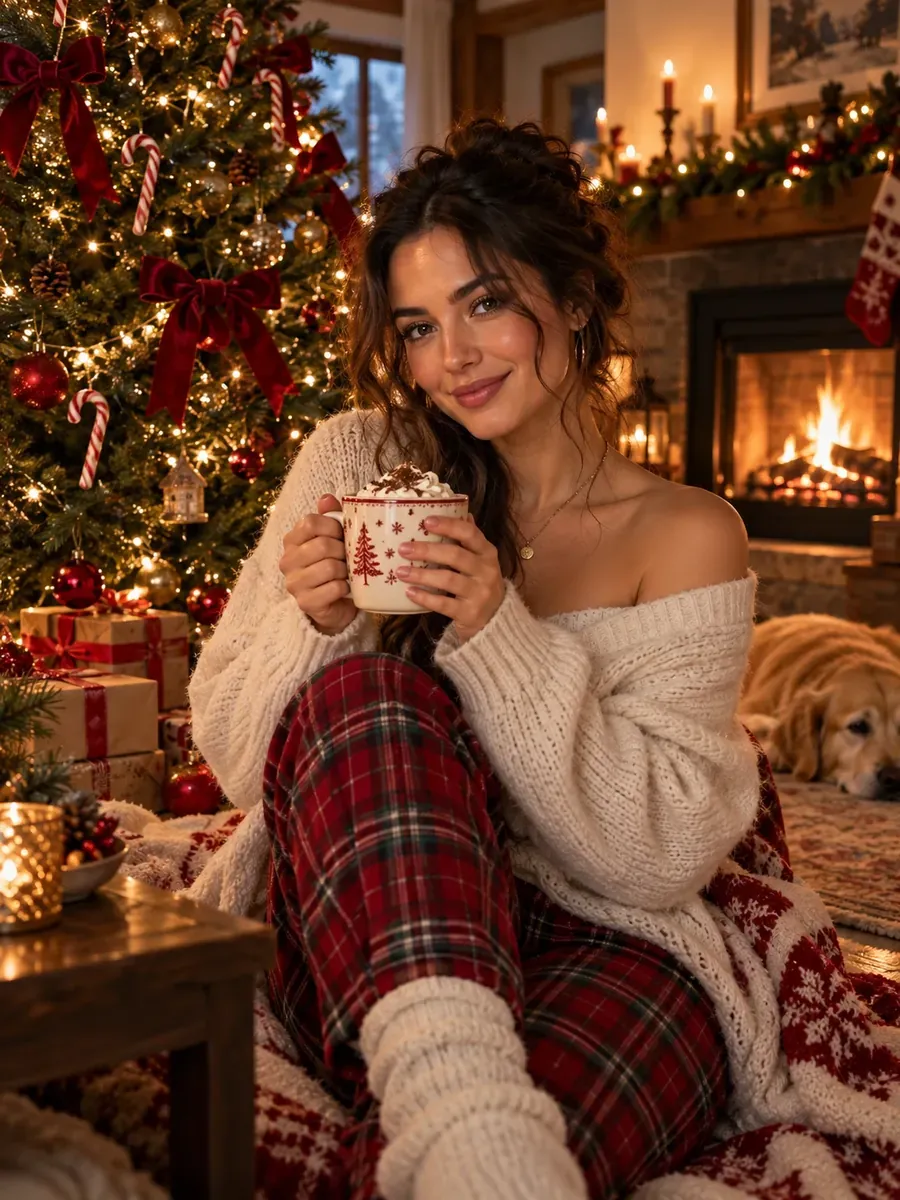 Christmas photo prompt result: Cozy Tree and Hot Cocoa